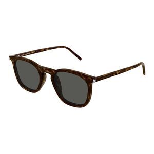 Saint Laurent Sunglasses Round Full Rim, Dark Havana Frame and Grey Lens